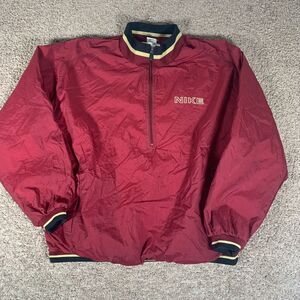 Nike Men's Maroon Pullover Windbreaker with Navy & Yellow Accents